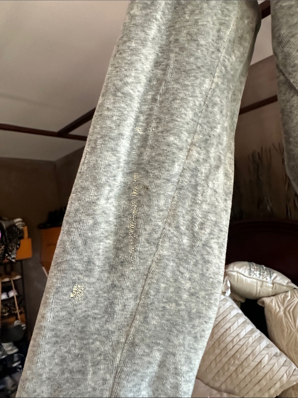 PINK Victoria's Secret Gray Zip-Up Hoodie and yoga pants with Yellow Script - Picture 13 of 13